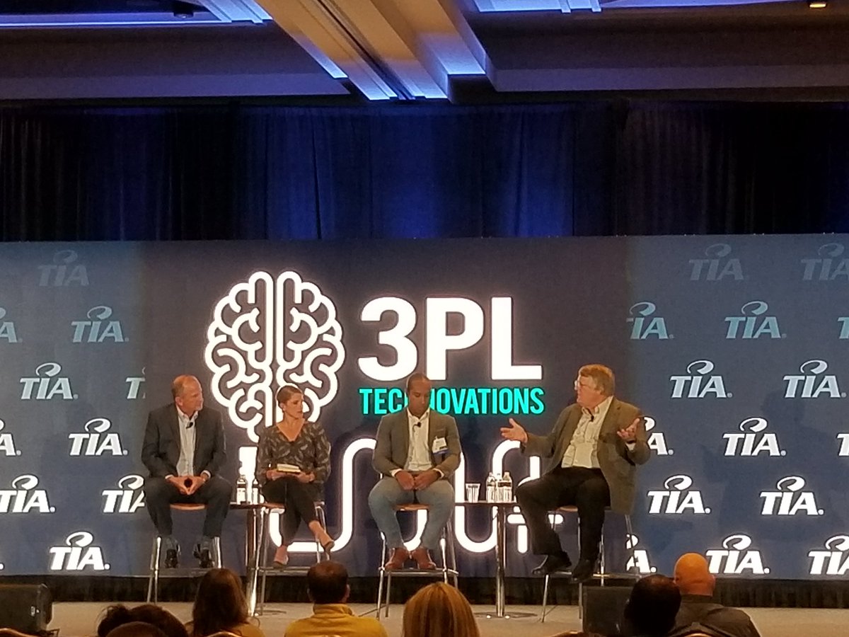 tianetdotorg's tweet photo. Impressive and entertaining panel at #TIA2019TECH with Lynn Gravley, NT Logistics; Rick Halbrooks, McLeod Software; Will Jenkins, MoLo Solutions; and Leigh Sauter, Tucker Company Worldwide, sharing why 3PLs must leverage the mix of new technology with people and relationships! https://t.co/IOhTZuvWtH