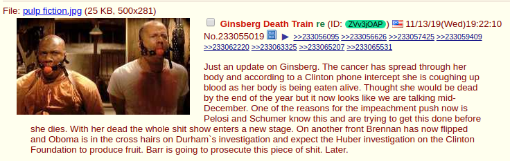  #BigDickAnon Update: Ginsberg Death Train Edition.