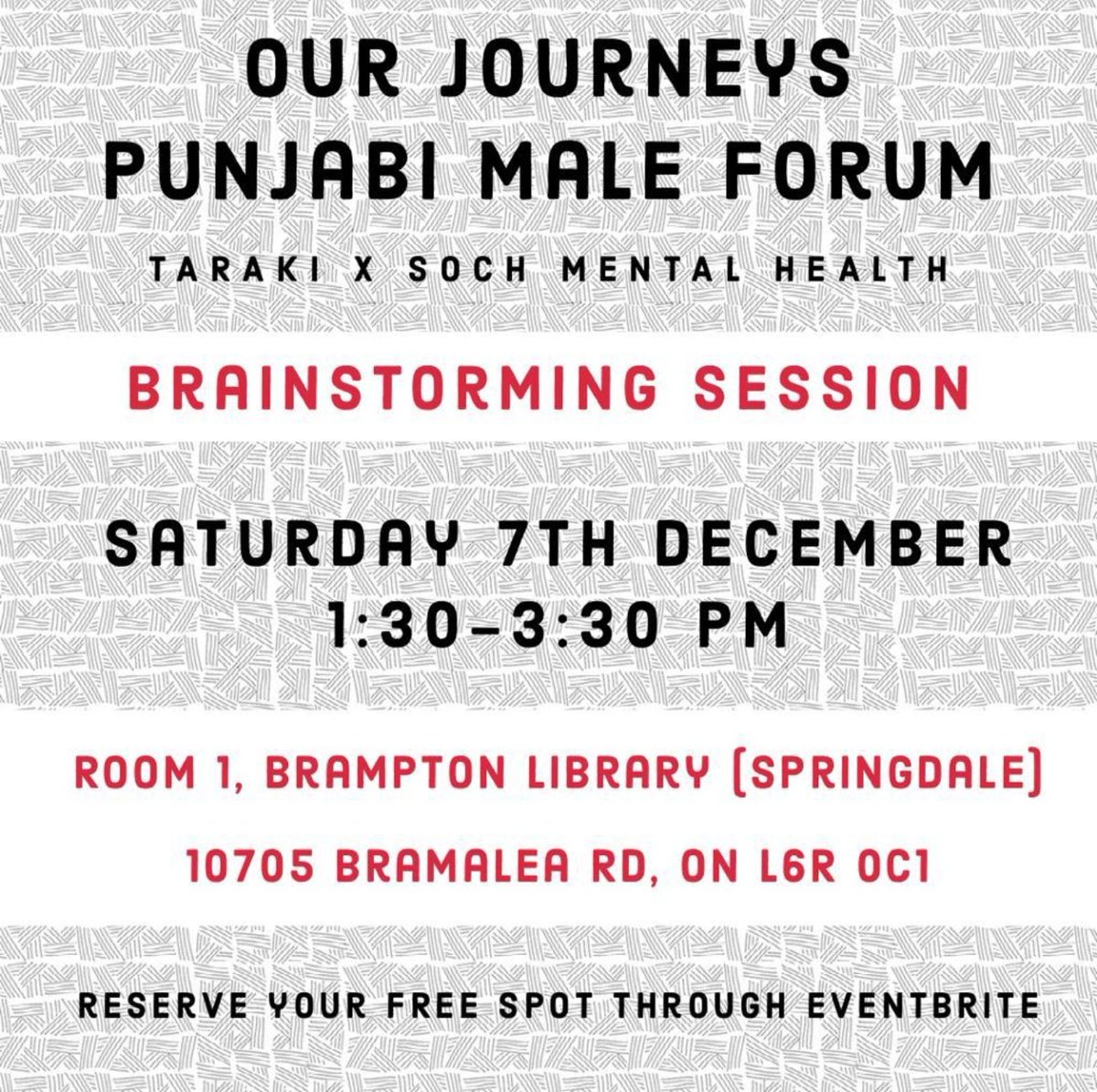 SOCH is excited to announce a NEW PROJECT in collaboration with @taraki_ for #Movember

#MensMentalHealth is an area that requires a lot more community support!

Please join our brainstorming session to create this much needed community forum!

#mentalhealth