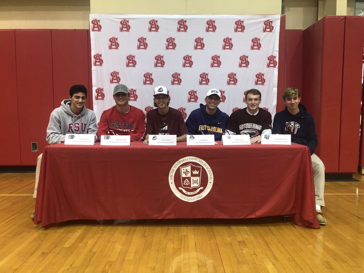 API Baseball Academy Cavaliers (@apicavs) on Twitter photo Congrats to our 6 cavs from <a href="/ASCavsBaseball/">Spalding Baseball</a> on signing. Josh Moylan to <a href="/ECUBaseball/">ECU Baseball</a> Ethan McCormick @libertybaseball Nate Vermillion and Nick Botsaris to <a href="/Frostburg_BB/">Frostburg Baseball</a> Nick Schepens to <a href="/MTimeBaseball/">Maritime Baseball</a> Tyler Hargus to <a href="/RiverHawksBase/">Susquehanna Baseball</a> Congrats to our 6 cavs from <a href="/ASCavsBaseball/">Spalding Baseball</a> on signing. Josh Moylan to <a href="/ECUBaseball/">ECU Baseball</a> Ethan McCormick @libertybaseball Nate Vermillion and Nick Botsaris to <a href="/Frostburg_BB/">Frostburg Baseball</a> Nick Schepens to <a href="/MTimeBaseball/">Maritime Baseball</a> Tyler Hargus to <a href="/RiverHawksBase/">Susquehanna Baseball</a>