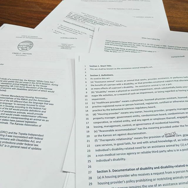 senatorowens's tweet photo. Who would have thought creating the Kansas Service &amp; Therapy Animal Act and the Assistance Animal Integrity Act could be so complex and have so many vested stakeholders? The work of the state rolls on.... #ksleg #prepfor2020 #rethinkkansas https://t.co/u9zBBG6SIN https://t.co/ZegWqZYWeo