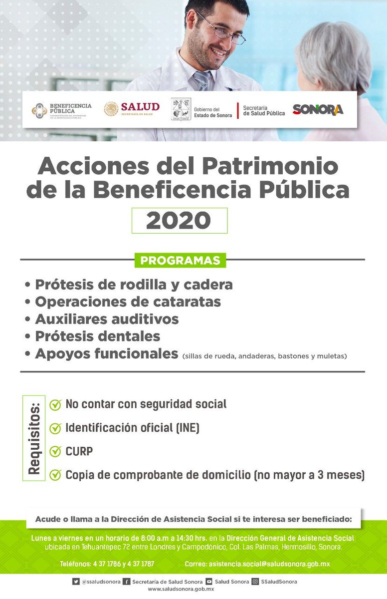 Les compartimos los apoyos que brinda el Patrimonio de la Beneficencia Pública.