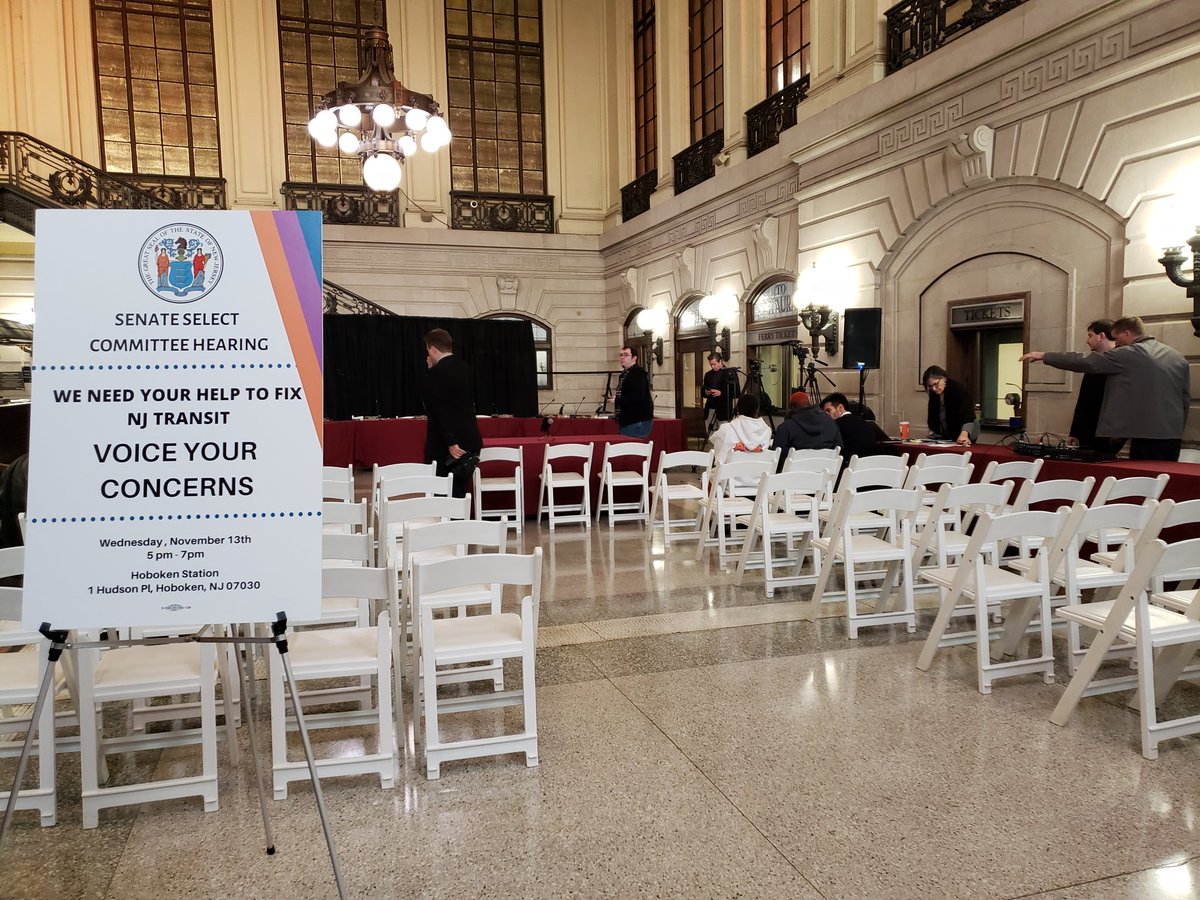 barryjgrossman's tweet photo. Hey #Hoboken at #HobokenTerminal until 7pm #NJ Senate, voice #NJTransit concerns @HobokenCommuter @hMAG @TotallyHoboken not sure why ltd @CityofHoboken notice https://t.co/9RjMHDbG6X