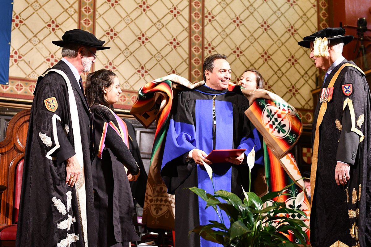 queensu's tweet photo. Today marked the start of Fall Convocation at #queensu with two ceremonies. Honorary degrees were conferred upon Perry Bellegarde and Margaret Murphy #QGrad19 https://t.co/wuYyoFf9zz https://t.co/32rVqW4s6z