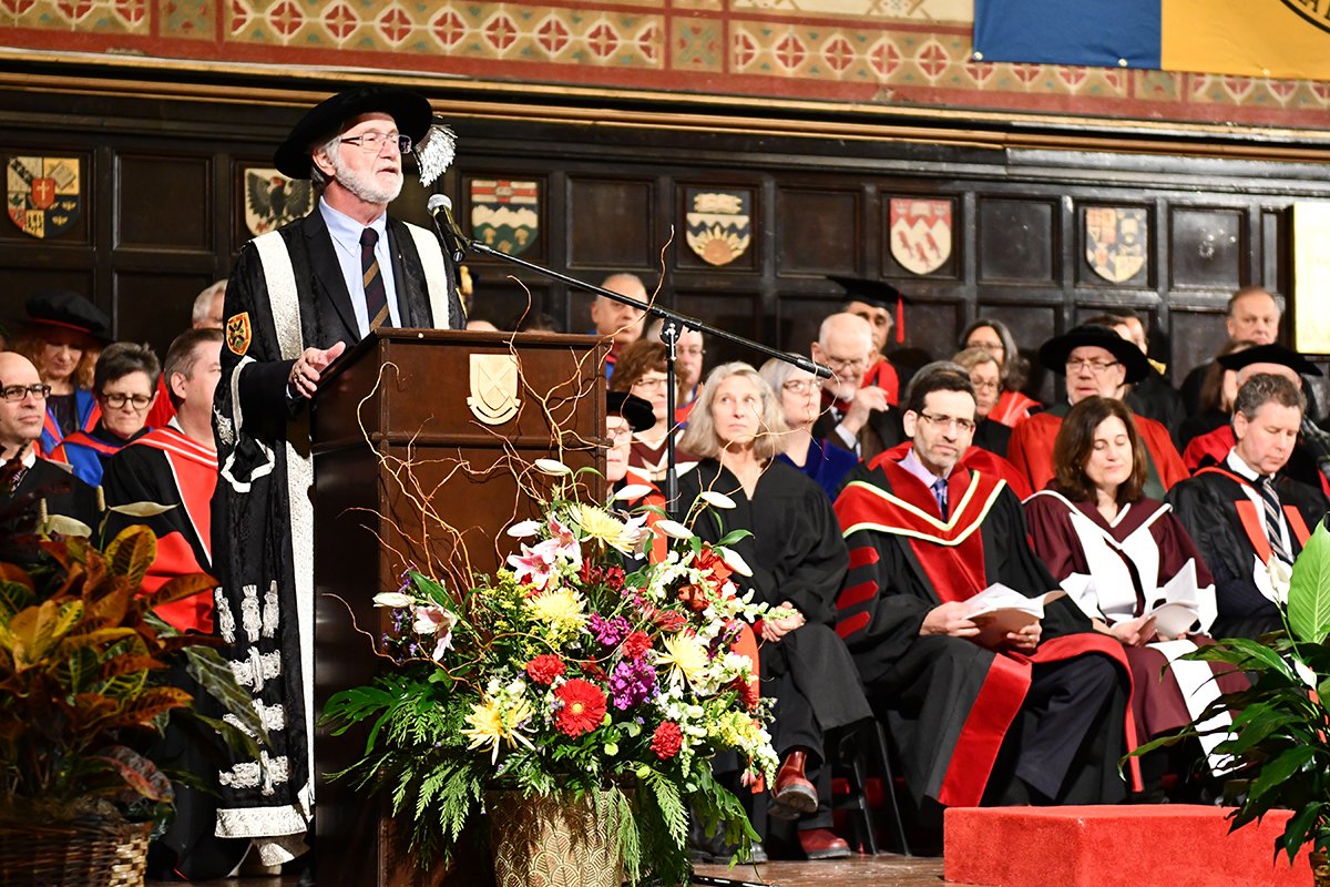 queensu's tweet photo. Today marked the start of Fall Convocation at #queensu with two ceremonies. Honorary degrees were conferred upon Perry Bellegarde and Margaret Murphy #QGrad19 https://t.co/wuYyoFf9zz https://t.co/32rVqW4s6z