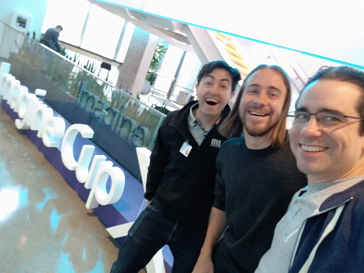 IamPablo's tweet photo. Scheming with @SwiftAlphaOne and @YayNickQ - thanks for stopping by campus! @MLHacks + #MSFTStudentPartner + #ImagineCup = lots and lots of goodness for students around the globe! We have a lot in store for you all! https://t.co/dsO1NWTLaB