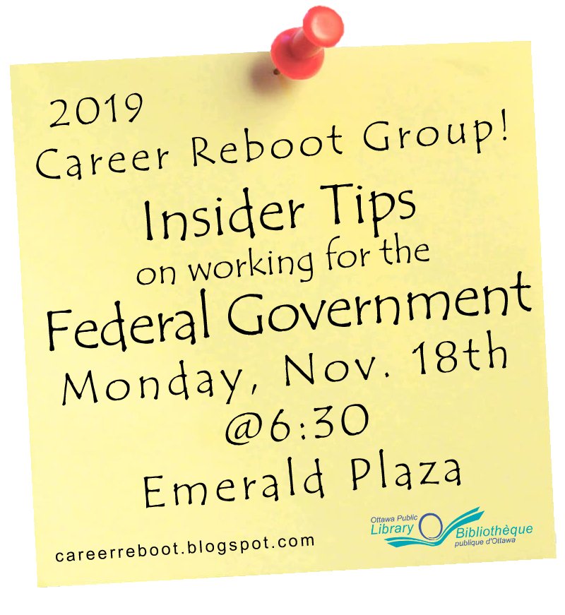 OttawaReboot's tweet photo. Join us on November 18th and learn about Working for the Federal Government?
@opl_bpo
https://t.co/M5zgn03D6F https://t.co/tGSVZ5sfE6