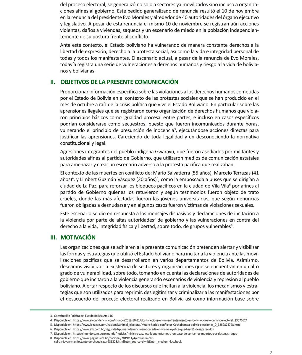 noticiasfides's tweet photo. #Último La @contiocap envió una carta a la Relatora de Pueblos Indígenas de la CIDH, Antonia Urrejola Noguera, en la que denuncian “graves vulneraciones de Derechos Humanos en el contexto de la crisis política en #Bolivia". https://t.co/uohJ7zgrpm