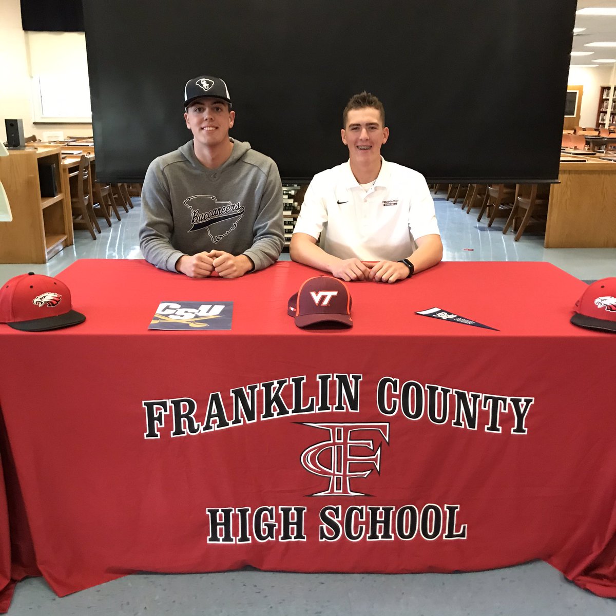 Cfworley's tweet photo. A few pics of Colton and Brayden signing their NLI.  Once a Eagle, you are always in our nest. #fcpsva #fceagleexcellence. https://t.co/nyz0M7iFJw