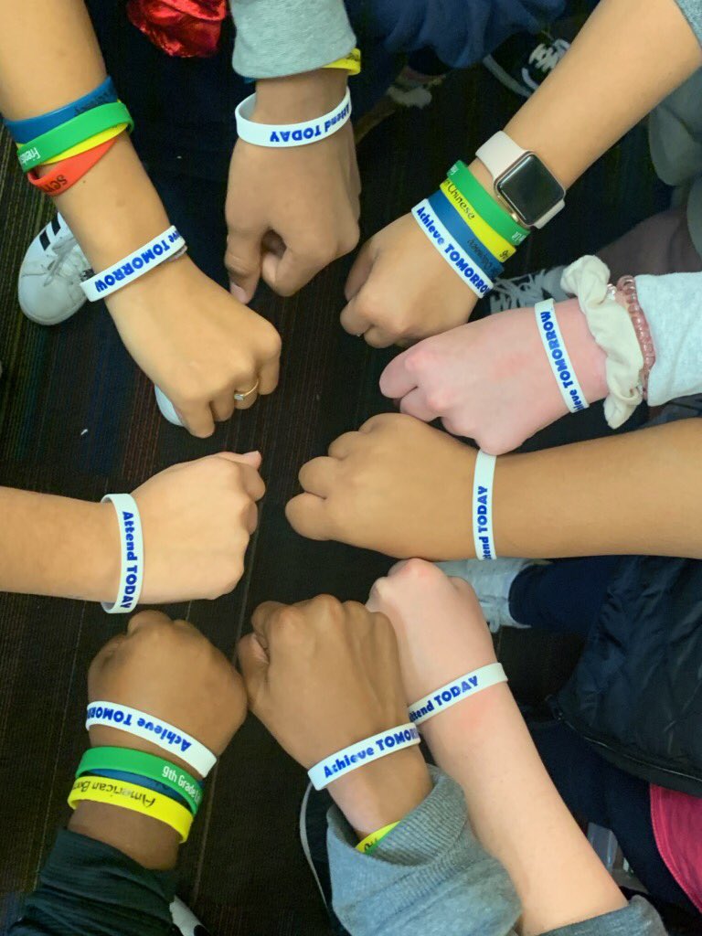 eStemDTJHS's tweet photo. Roughly 200 students were recognized this afternoon for their exceptional attendace records. They earned a free dress day tomorrow and some awesome, white wristbands. #AttendanceMatters #AttendTodayAchieveTomorrow https://t.co/wAMCJ48SVE