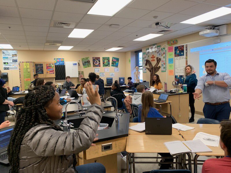 Roughly 200 students were recognized this afternoon for their exceptional attendace records. They earned a free dress day tomorrow and some awesome, white wristbands. #AttendanceMatters #AttendTodayAchieveTomorrow