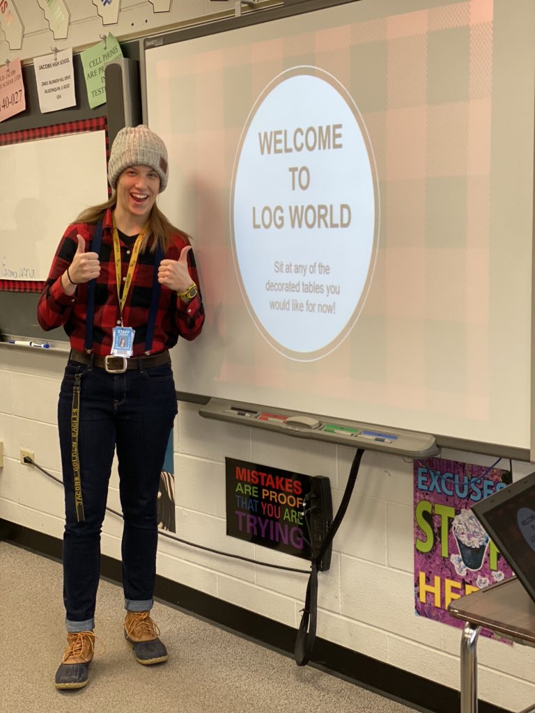 OMGitsMsOB's tweet photo. Classroom Transformation Complete! Made the room a bit more like a โlog cabinโ in PreCalc today to review logarithms before our test! #keepyourwhycloseby https://t.co/mA6joSYYmM
