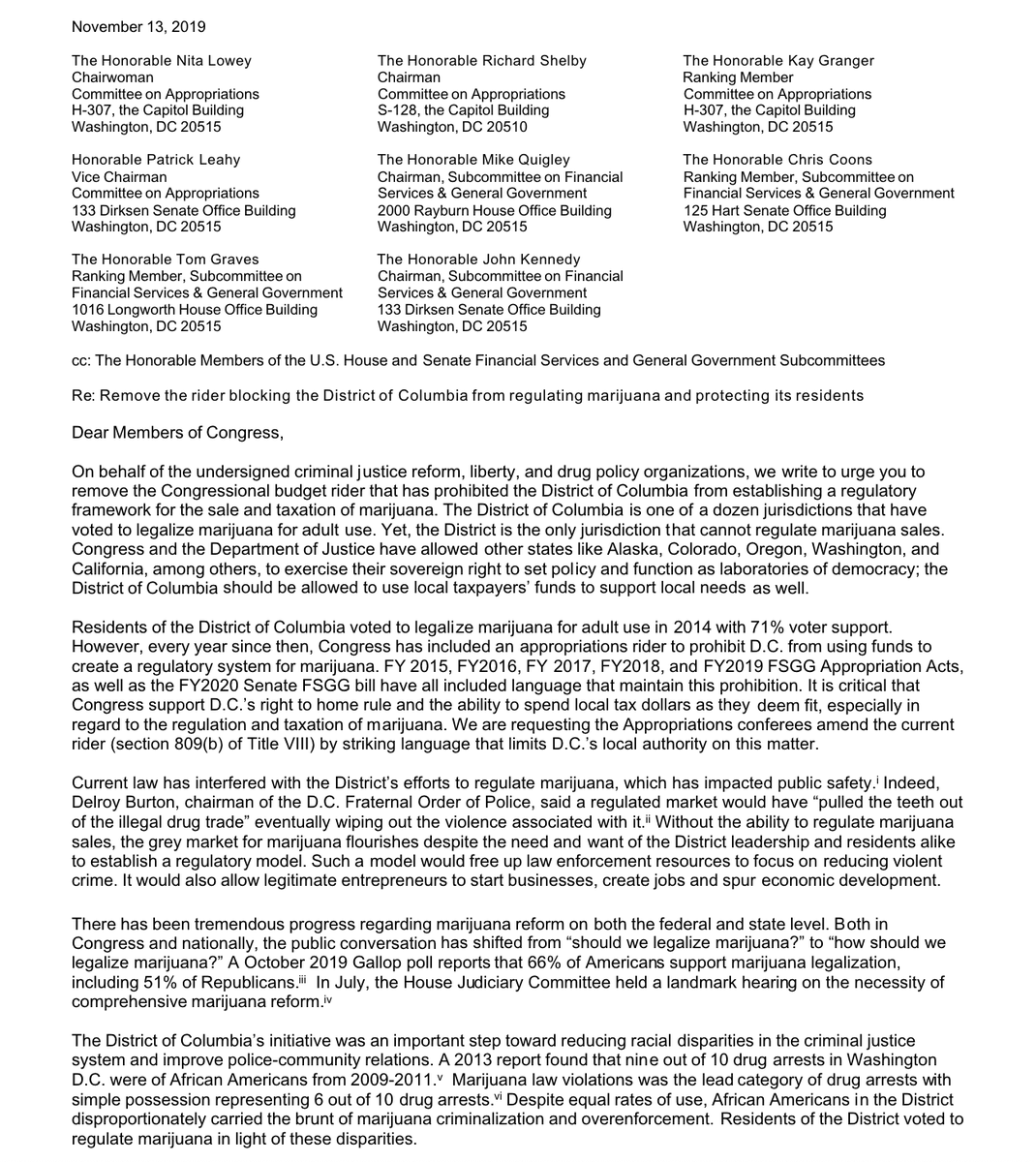 Page 1 of the letter we signed onto, sent today to congressional leadership. See full story at the link for more about this letter.