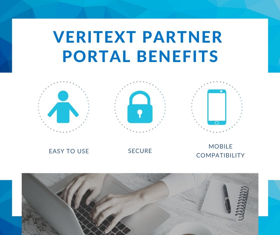What's so great about the new Veritext Partner Portal, you ask? Well, it's easy to use, secure, and mobile-friendly. View jobs on-the-go and easily navigate while on your phone! #orangelegal #veritext #litigation #support #legal #lawyers #support