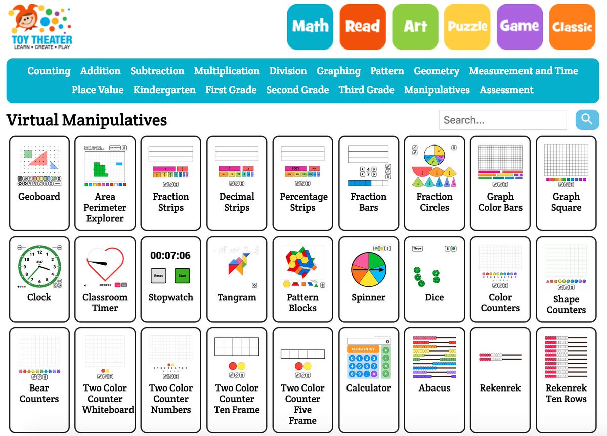 KSzajner's tweet photo. 🚀Toy Theater🏓 This awesome website is the BEST stop for virtual math manipulatives!!

Check it out here - https://t.co/Vv0K1MS38a

#edchat #edtech #math #kinderchat #1stchat #2ndchat #3rdchat #4thchat #5thchat #seesawchat #mathchat https://t.co/wcBAHrle93