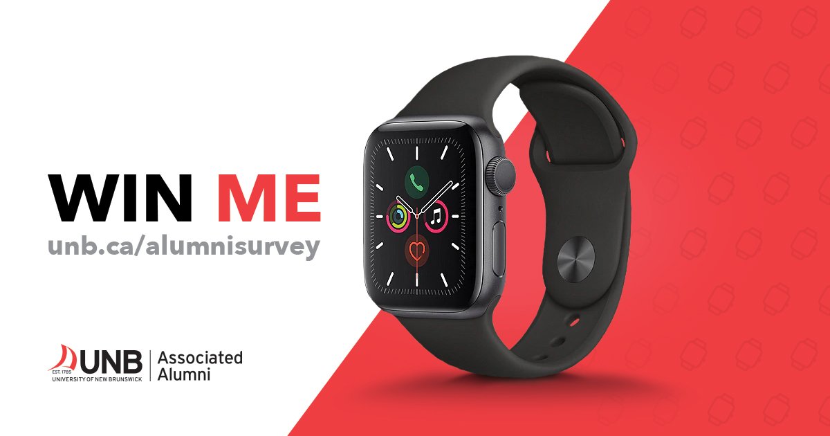 Attention <a href="/unbalumni/">UNB Alumni</a> - we want to hear from you! Tell us about your student experience by filling out the Alumni Engagement Survey and be entered for a chance to win an Apple Watch. Learn more: ow.ly/i43l50x90rH