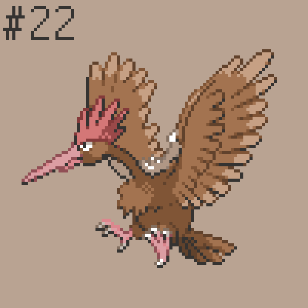 BOLTIEZ's tweet photo. #22 Fearow / Pokemon a day #pokemon #pokemonpixelart #pixelart #sprite #pixelartist #spearow #fearow #normalpokemon #birdpokemon #aseprite #pixelated #16bit #geek #nerd #gamer #pokedex #pokemonfan #pokemontrainer #pokemongo #16bitart #pokemonart https://t.co/5aN6TZrstU