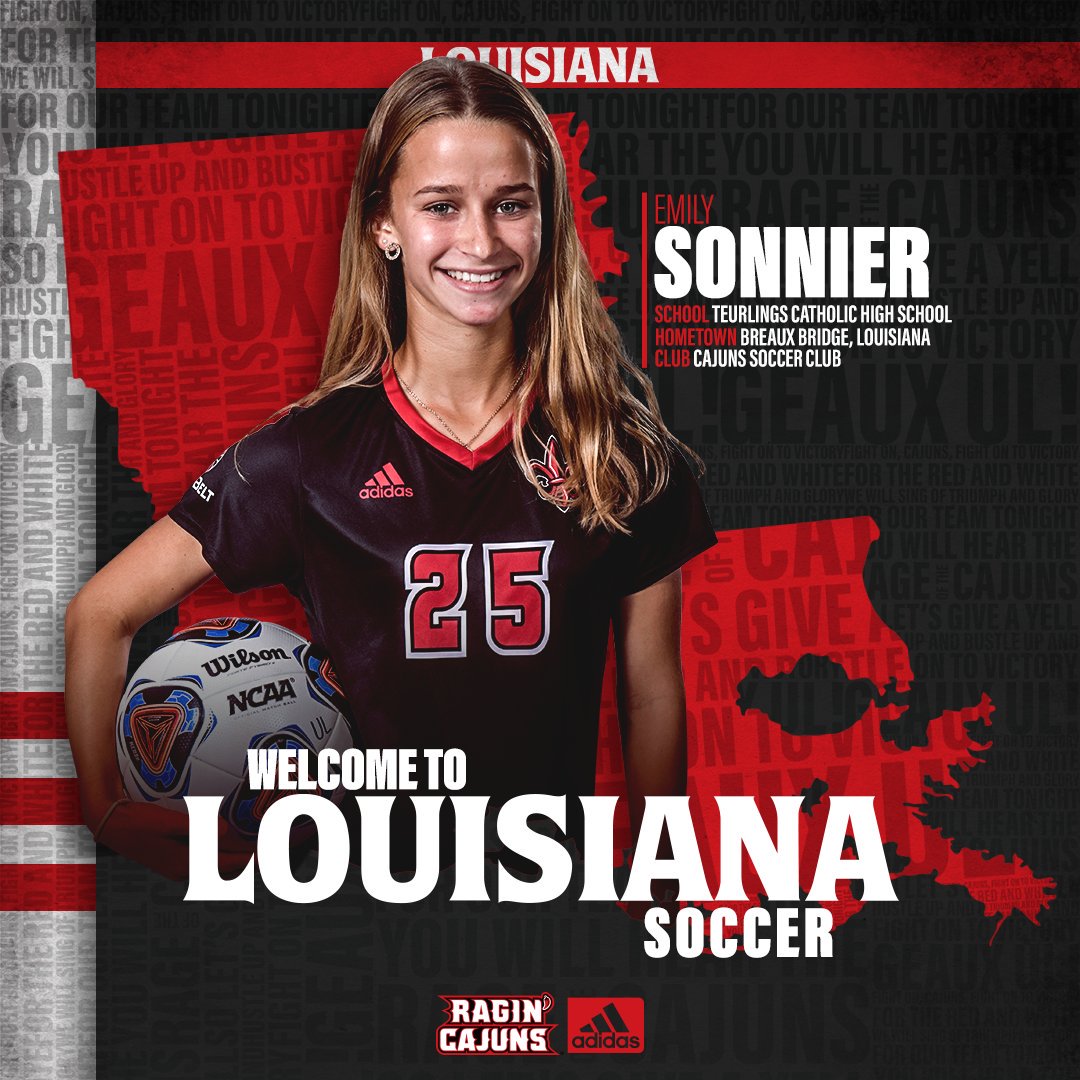 RaginCajunsSOC's tweet photo. Another Cajuns Soccer Club alum is now a part of the #soUL

Welcome to the Ragin' Cajuns Soccer Family, Emily Sonnier!

#GeauxCajuns ⚜️ https://t.co/pGSTvUiagR