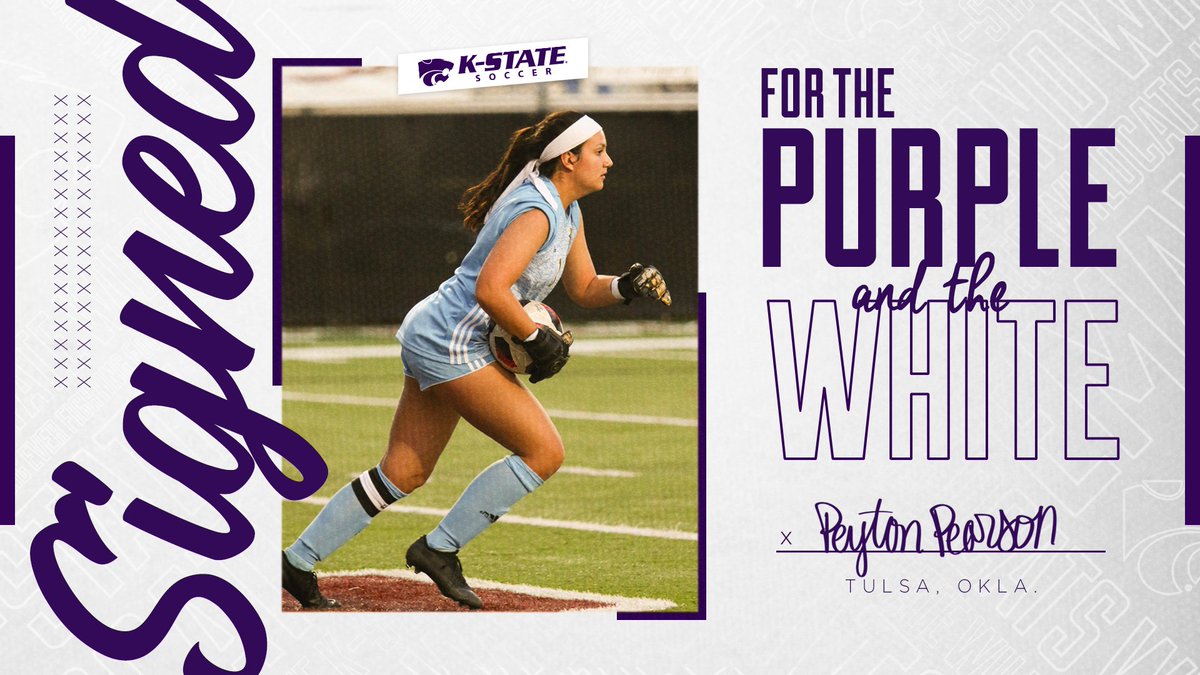 KStateSOC's tweet photo. Welcome to the Family, a 2-time https://t.co/HD6ltxwWhu South Central Region selection, 2-time Spring State Star for Oklahoma &amp; 2-time Tulsa World All-World Girls Soccer First Team selection, a goalkeeper from Tulsa, Oklahoma, Peyton Pearson (@1peytonpearson).
 
#KStateSOC #EMAW https://t.co/AnuYF5Zln6