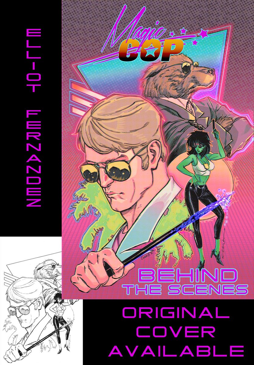 FillPops's tweet photo. MAGIC COP!
https://t.co/PVEVbLkq8K
Get our featured perk or ASHCAN add on. The supplemental book "Behind the Scenes" has a bunch of back matter as well as the Magic Cop Pilot Issue thats packed with action.
Original cover art by Elliot Fernandez still up for grabs! #ComicsGate https://t.co/LayRD0k56d