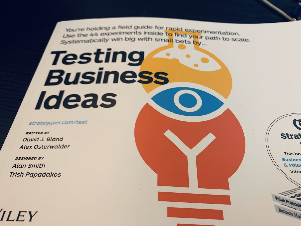 DriesGuth's tweet photo. Testing Business Ideas  pushed great business modeling to a whole new level - Thanks @AlexOsterwalder and @davidjbland for extending the BM/VP canvas with this missing link. Great stuff 🚀💡🤘 https://t.co/ZCi2tc73pl
