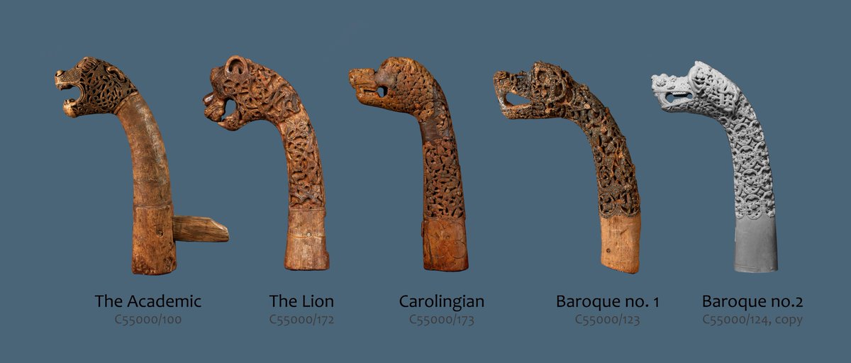 Many will have seen pictures of these animal heads found in the ship burial of Oseberg, AD 834. The heads where originally five in number: The Academic, The Lions head, The Carolingian and The Baroque head no.1 and no.2.Photo: Kirsten Helgeland