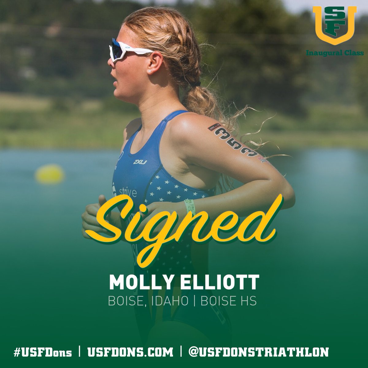 USFTriathlon's tweet photo. Meet your newest Don, Molly Elliott!

#USFDons https://t.co/a3of42nxNq