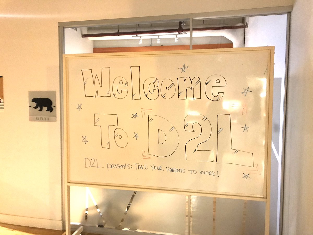 D2L's tweet photo. It’s #BringYourParentsToWorkDay at D2L! #LifeAtD2L https://t.co/1vYGk0489G