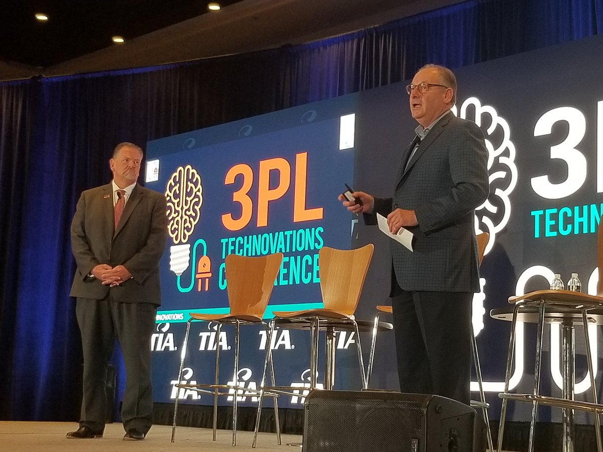 tianetdotorg's tweet photo. TIA Chairman of the Board, Brian Evans, CTB; and CEO, @RVoltmann thanking #TIA2019Tech attendees for their unwavering support and commitment to the 3PL industry. "TIA is here to help you be successful!" #IamTIA https://t.co/PuCPDjXtyc