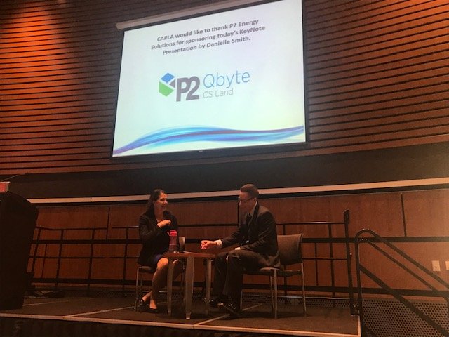 P2Energy's tweet photo. Proud to sponsor @CAPLACanada's keynote featuring Danielle Smith. What a great presentation! https://t.co/rUOxfHqojV