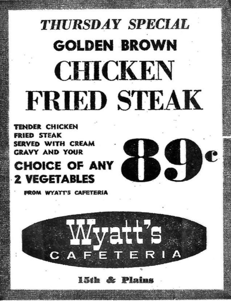 epshines's tweet photo. Who remembers Wyatt’s Cafeteria?! https://t.co/X5gzLzSTxf