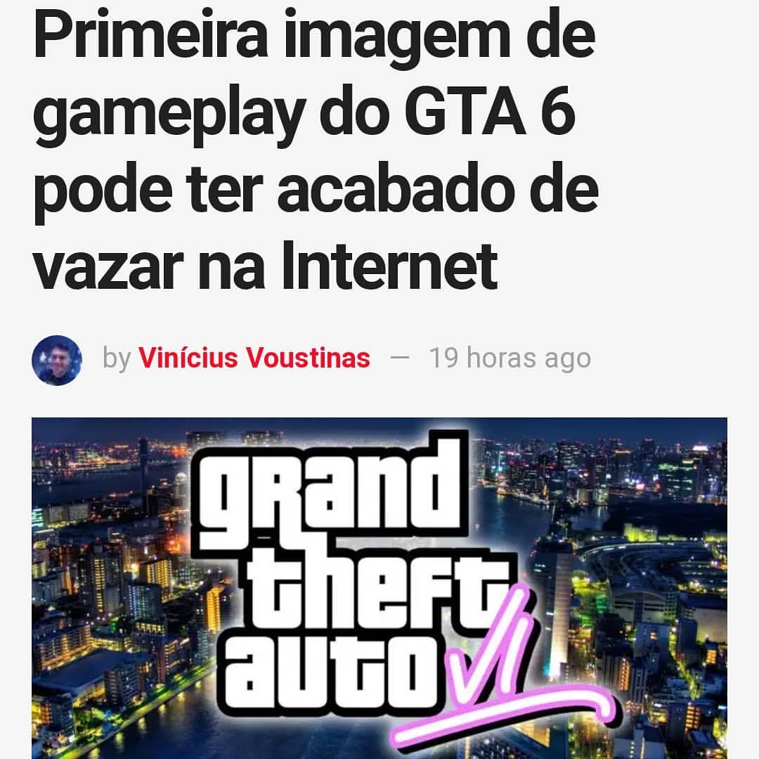 Ta_emConta's tweet photo. Vcs viram isso? Um #brasileiro é motivo dessas notícias, entenda tudo no vídeo que saiu no canal do @diegogigaton 
#gtav #gta6 #gtasanandreas #vazamento #gamer #youtube #gtavicecity

https://t.co/eKobXQjNNY https://t.co/e67S5bvrO2