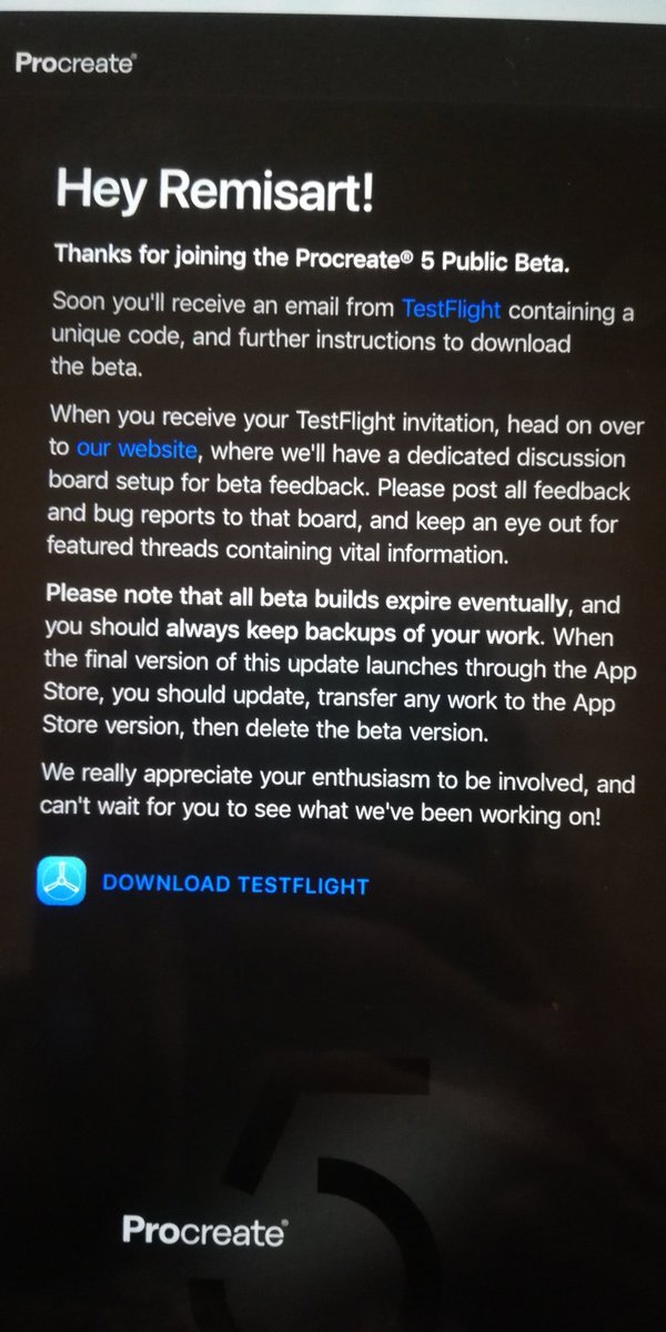 remisart's tweet photo. @Procreate When will they send the code? https://t.co/D0MUIebQT6