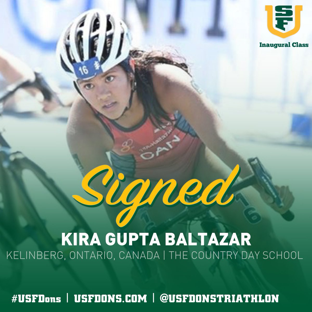 USFTriathlon's tweet photo. Joining the Dons in 2020 is Kira Gupta Baltazar!

Welcome!!

#USFDons https://t.co/mWNyZeMPtC