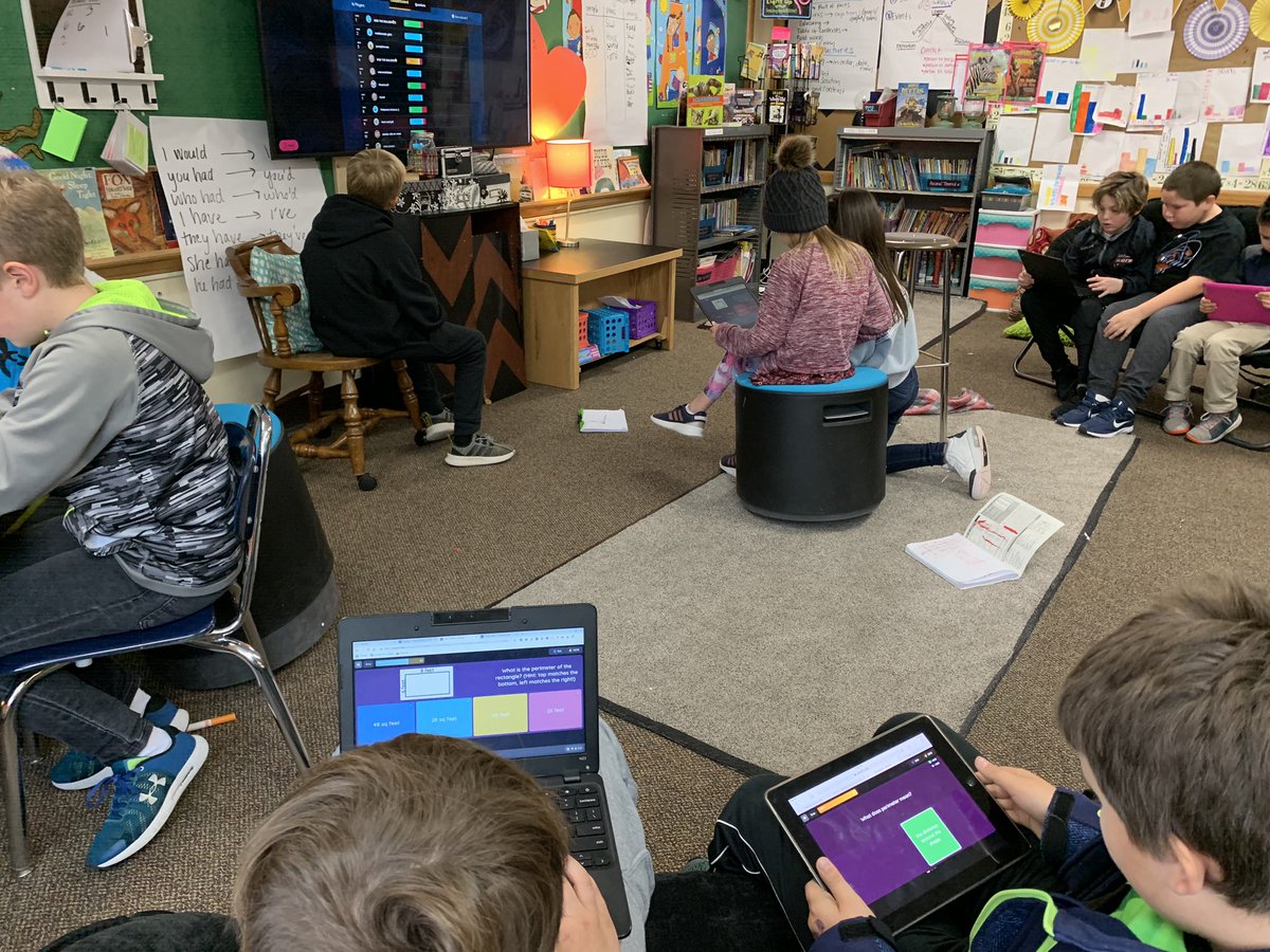 Bahr4th's tweet photo. Perimeter practice with a partner! @quizizz you rock! Thank for the quick and fun check in! #settingtheBahr #DLschools #KidsDeserveIt https://t.co/s3JHjsyNoN