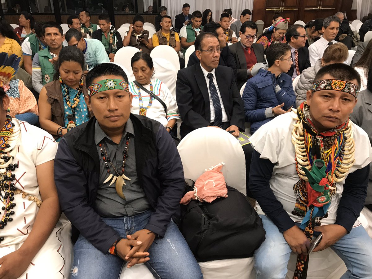 “En nuestros territorios están entrando cada vez más actividades extractivistas, vulnerando nuestro derecho a consulta previa. El caso Sinangoe está ante <a href="/CorteConstEcu/">Corte Constitucional</a> para establecer jurisprudencia, para que la consulta no sea un trámite no más.” Alex Lucitante ante <a href="/CIDH/">CIDH - IACHR</a>