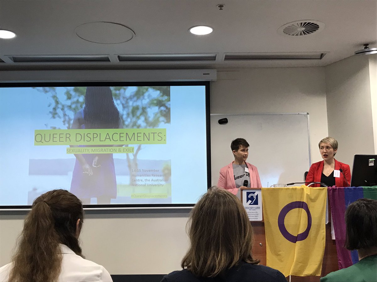 #QueerDisplacements  At first conference in Australia about LGBTIQ refugees and people seeking asylum.   Loved reference to Hannah Arendt -lack of nationality should not erase humanity or the right to speak and be heard