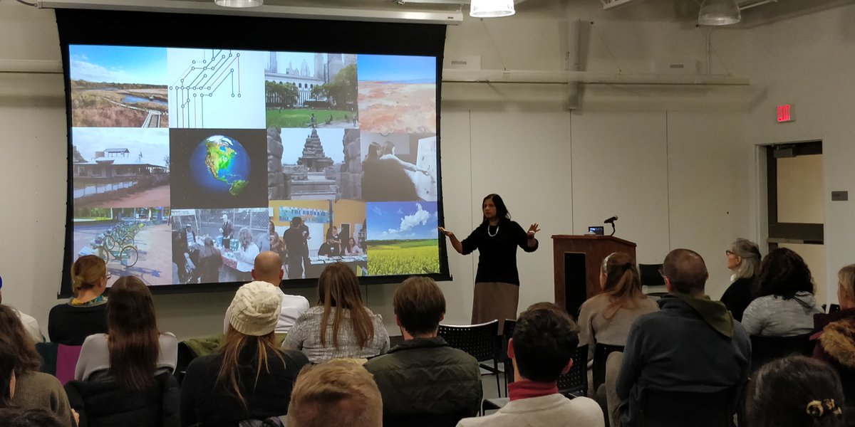 TemplePlanning's tweet photo. Welcome to @proflaxmi Laxmi Ramasubramian, our guest lecturer for #GISDay. @Tyler @TempleUniv https://t.co/TojesOjOYQ