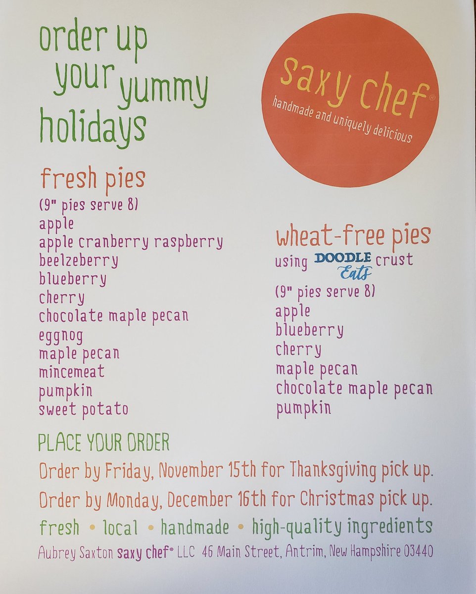 saxychefllc's tweet photo. Order deadline is fast approaching! #Thanksgiving #nhmade https://t.co/fTPtbXcYZH