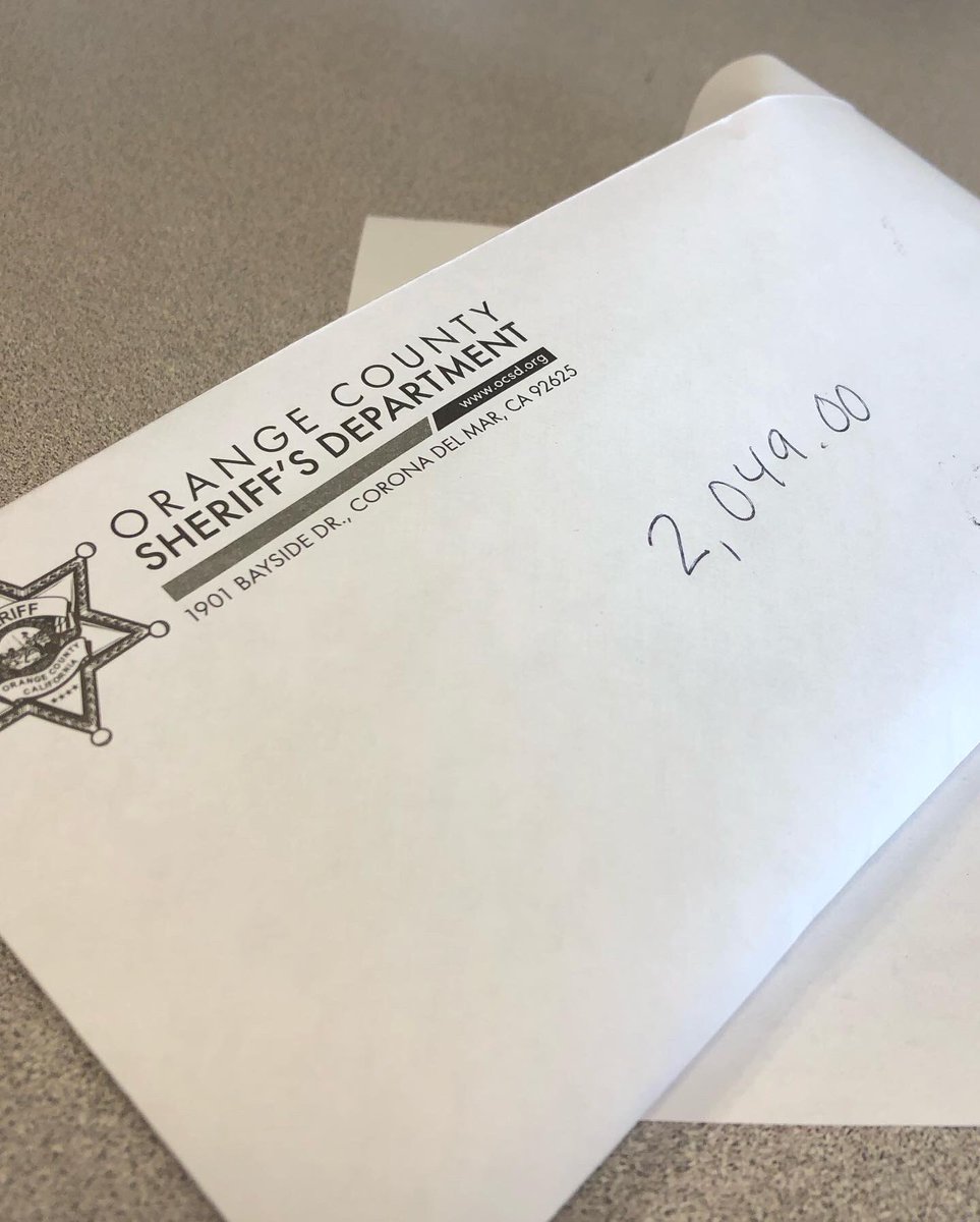 #OCSDHarborPatrol deputies created a #Movember t-shirt to raise money awareness for prostate cancer. Together we raised over $2,000! And today, we were able to donate it all to <a href="/hoaghealth/">Hoag</a> for prostate cancer research. Thanks to everyone who bought a t-shirt for the cause!👕