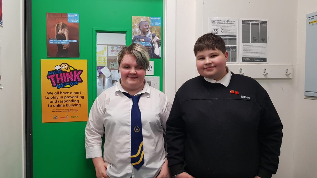 AngusCouncil's tweet photo. Well done to all the young people involved in #AntiBullyingWeek. Great work organising and taking part in lots of activities to raise awareness of bullying. Here’s some of our #ThinkANGUS ambassadors from @CarnoustieHigh and @webstershigh
#ChangeStartsWithus https://t.co/TuPiM8IftD