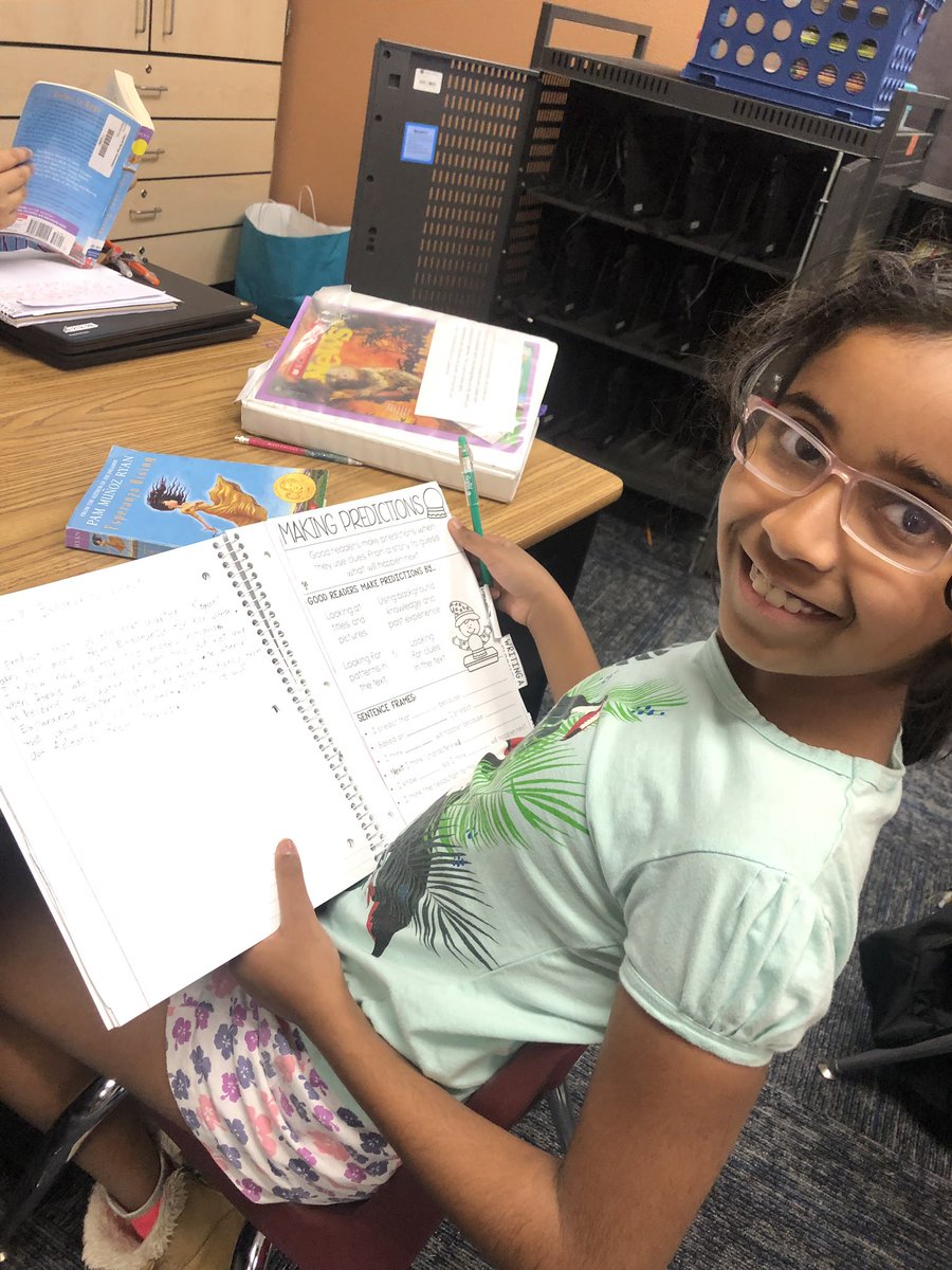 Schreyer4th's tweet photo. Making predictions in reading today!  We are ready to finish reading our final chapter of our novel study of Esperanza Rising to see if our predictions are true! #readingrocks #extraordinary #DVUSD @4th_legend @LegendSprings https://t.co/7kJDR6QdWL