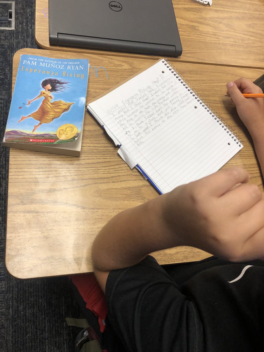 Schreyer4th's tweet photo. Making predictions in reading today!  We are ready to finish reading our final chapter of our novel study of Esperanza Rising to see if our predictions are true! #readingrocks #extraordinary #DVUSD @4th_legend @LegendSprings https://t.co/7kJDR6QdWL