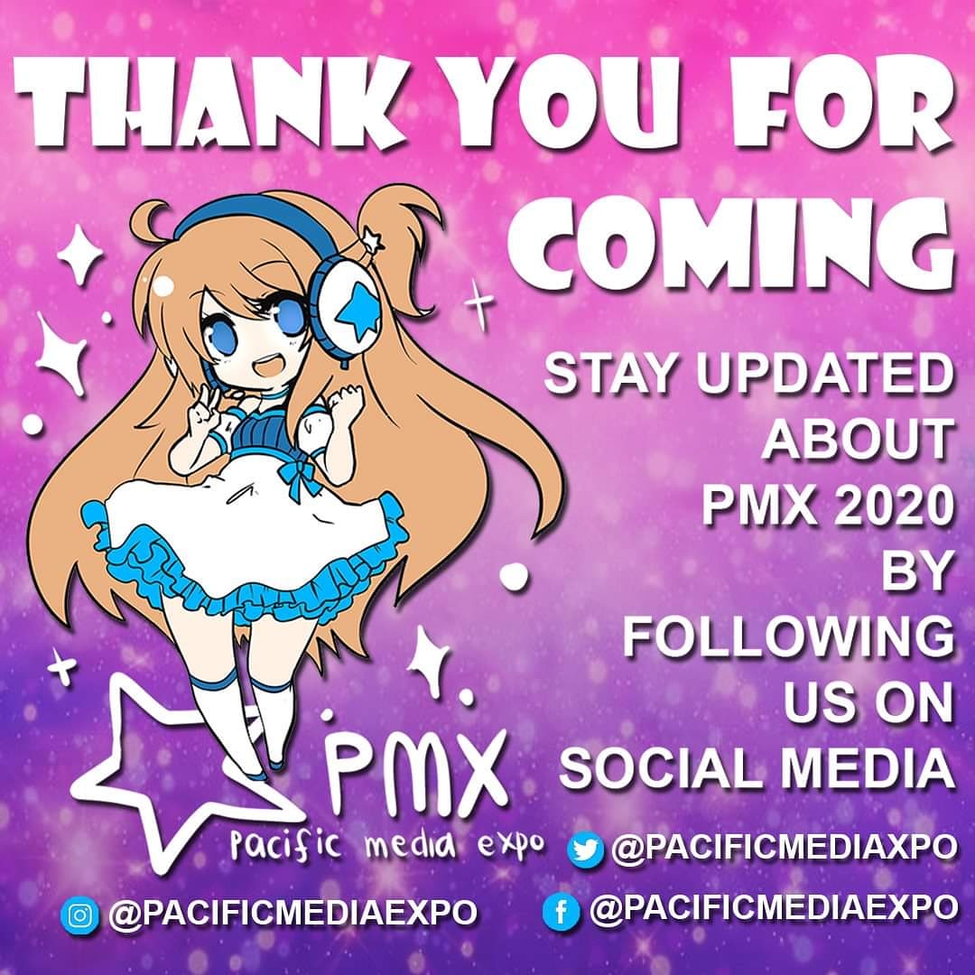 PacificMediaXpo's tweet photo. Thank you to everyone who participated in PMX 2019! Work has already begun for PMX 2020, and we are excited to bring you a bigger and better con! See you all next year!
.
.
#anime #cosplay #videogames #art #music #asianamerican #convention #pacificmediaexpo #pmx #pmx19 #pmx2019 https://t.co/lhlA4gmHUm