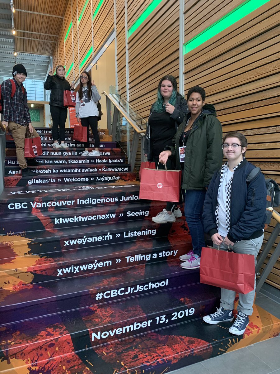 RavensWrlc's tweet photo. Thank you CBC Vancouver - for inviting our youth to the Indigenous Junior J School - Journalism! We had 7 students go today. Experience of a lifetime #resilience #hope #belonging #sd36learn #CBCJrJSchool https://t.co/nYwkjfg2y6