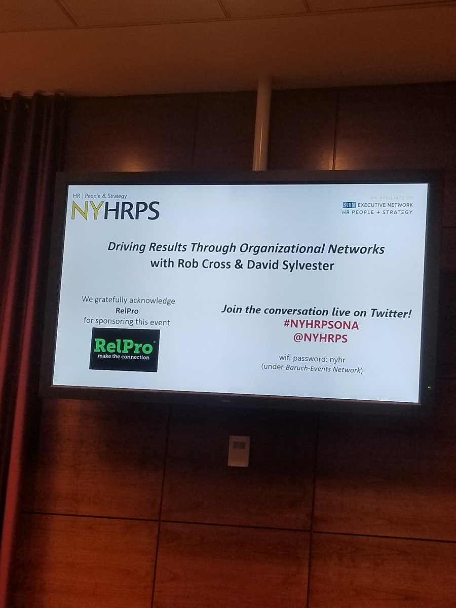 NYHRPS's tweet photo. We welcome Rob Cross, the premiere expert on balancing autonomy and collaboration at an organization. #nyhrpsona https://t.co/BDQcCObtns