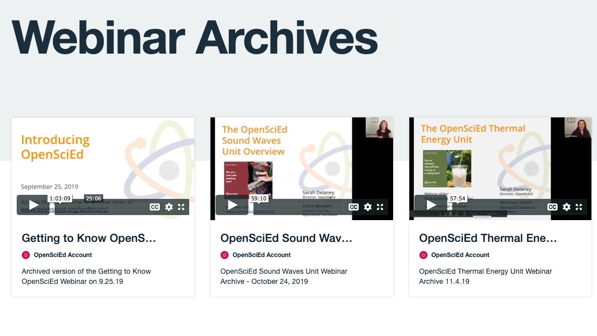 OpenSciEd's tweet photo. Wondering what to do this evening? Consider watching one of our archived #webinars that provide an overview of our three released #OpenSciEd units. It might be a rumor, but we've been hearing some #OscarsBuzz... check them out! https://t.co/98fBD37mQh https://t.co/hEKRUG8Fda