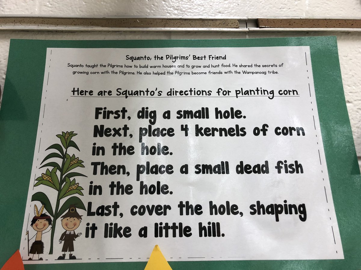 lstanner22's tweet photo. We did our research and answered the big question, How did Squanto help the Pilgrims?  #buchananbears #livoniapride https://t.co/90eqsHZod2