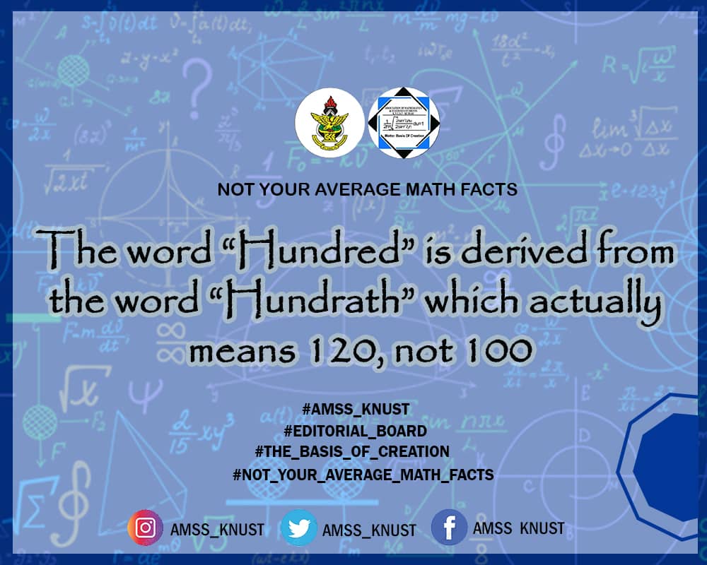 amss_knust's tweet photo. Watch out for more amazing facts about our fields of study.
#Did You Know!!!
#AMSS
#Editorial_Board https://t.co/VByX26ia9U