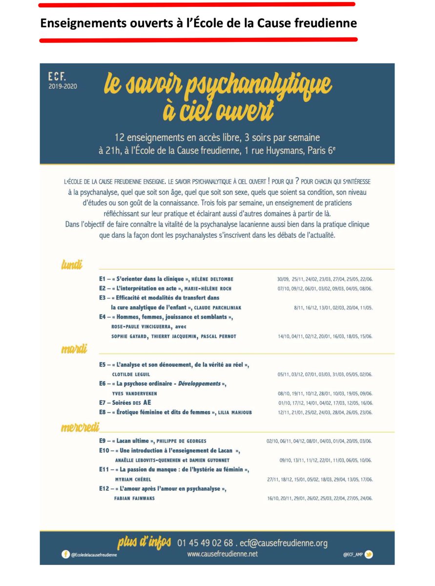 ECF_AMP's tweet photo. LACAN QUOTIDIEN 853 : Sans évidence https://t.co/NPyO6JIjDg
#LacanQuotidien #femmes #psychanalyse #PMA #ViolencesConjugales #féminicides #AdeleH #transfert #desir #enseignement #savoir https://t.co/sXlpTf3htY